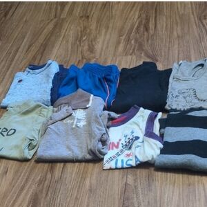 Boys 8 Piece 3T Lot Mixed Crewneck Shirt Pack - Blue, Gray, Black, Brown, Cream